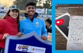 एनपिएलमा १३ विकेट लिएका उदयीमान खेलाडी विपिनलाई स्वस्तिमाले दिइन् आइफोन उपहार
